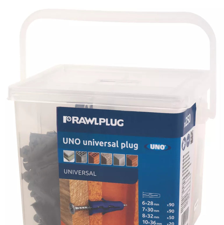 RAWLPLUG UNO MIXED WALL PLUGS 250 PCS