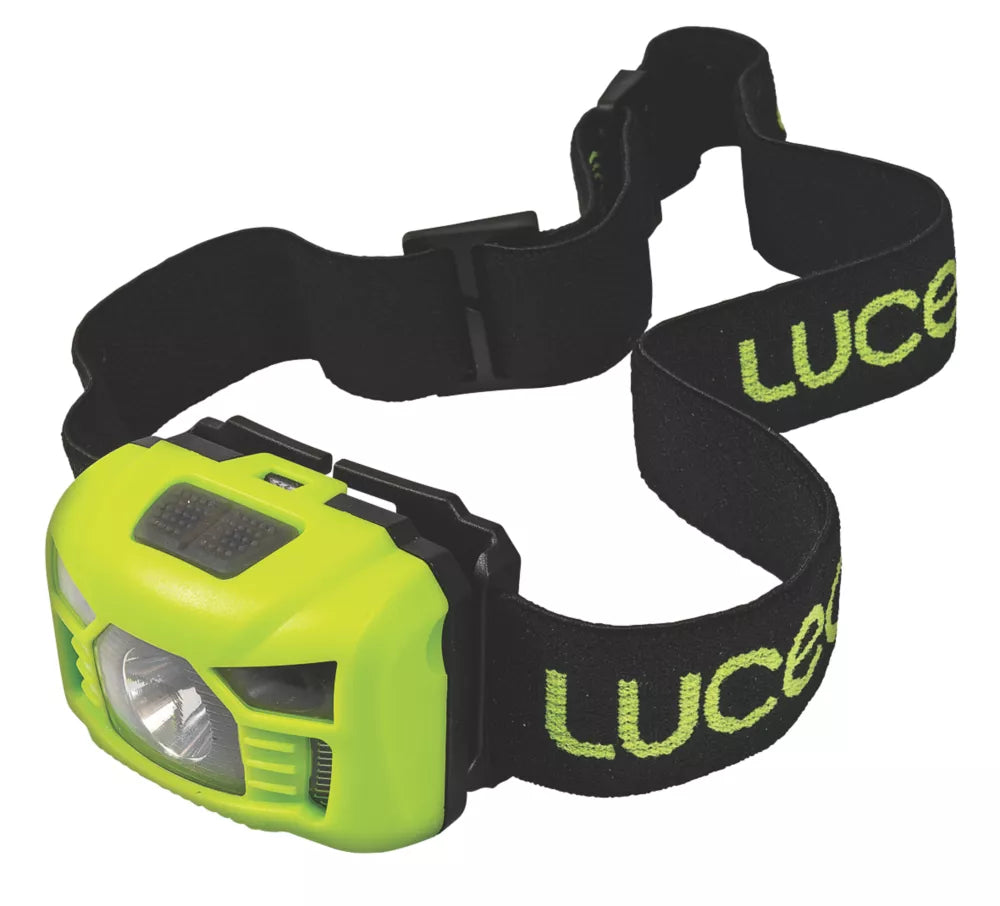 LUCECO RECHARGEABLE LED HEAD TORCH GREEN 150LM