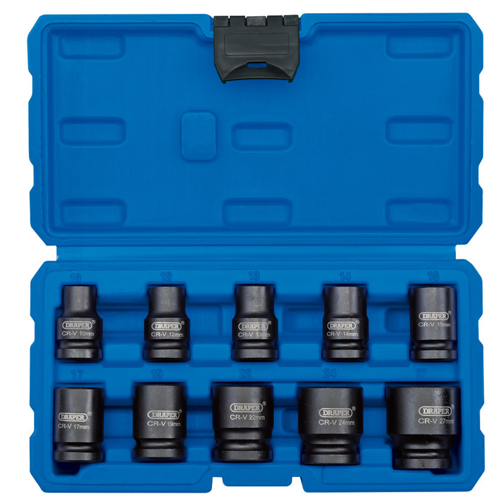 Draper 1/2" Square Drive Impact Socket Metric Set of 10 Piece - 83092