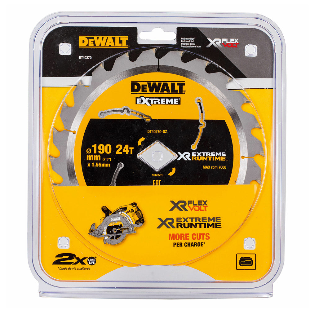 Dewalt Extreme Runtime 190mm Circular Saw Blade 24T DT40270-QZ