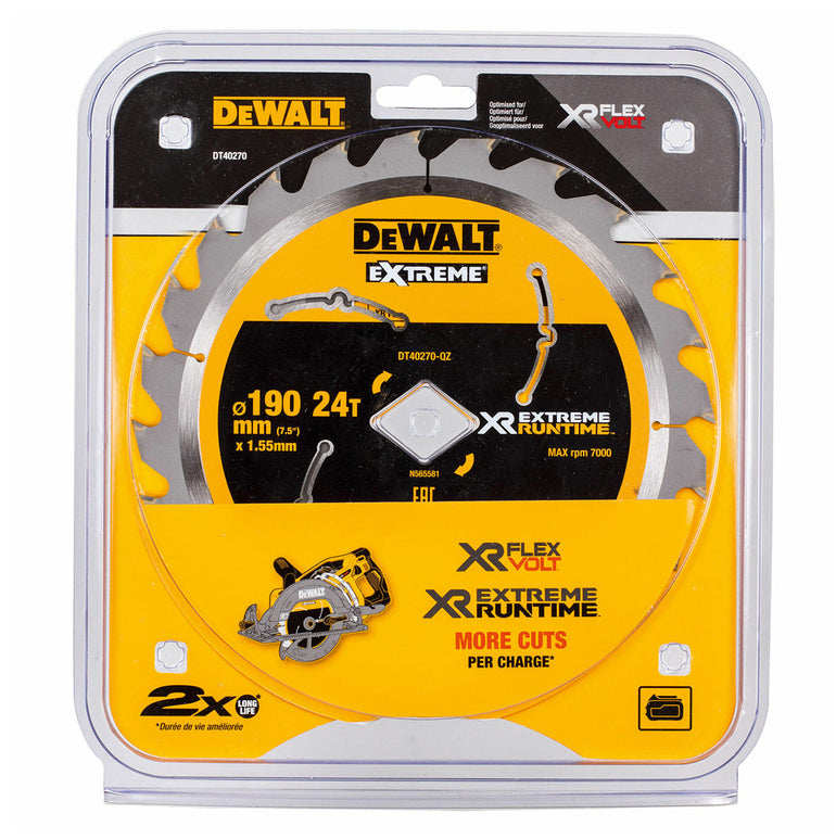 Dewalt Extreme Runtime 190mm Circular Saw Blade 24T DT40270-QZ