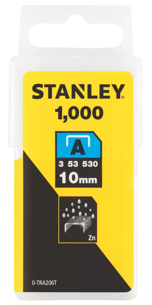 STANLEY LIGHT DUTY STAPLES BRIGHT 10MM X 10MM 1000 PACK