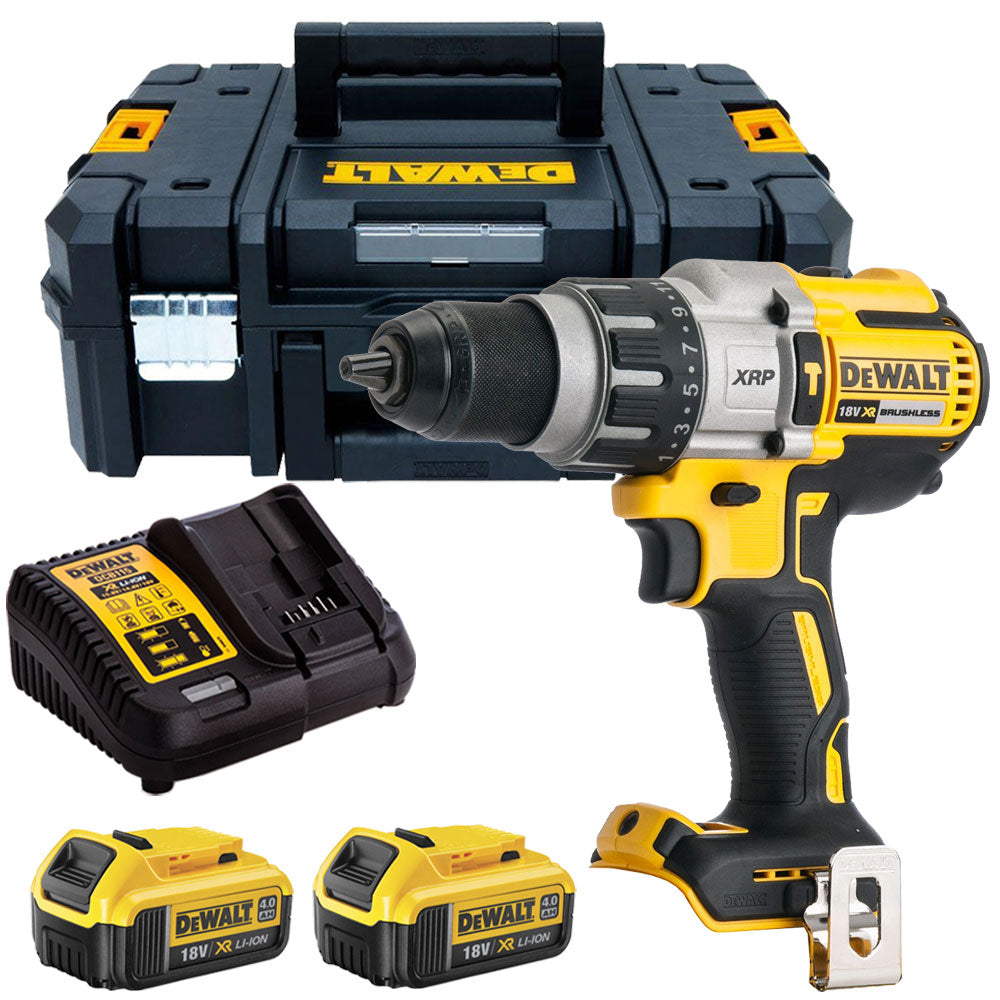 Dewalt DCD996N 18V Brushless Combi Hammer with 2 x 4.0Ah Batteries & Charger in TSTAK