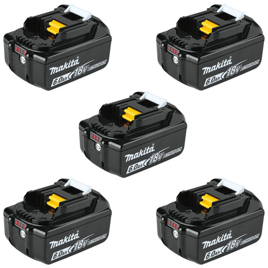 Makita BL1860Bx5 18V LXT Li-ion 6.0Ah Genuine Battery 197422-4 Pack of 5