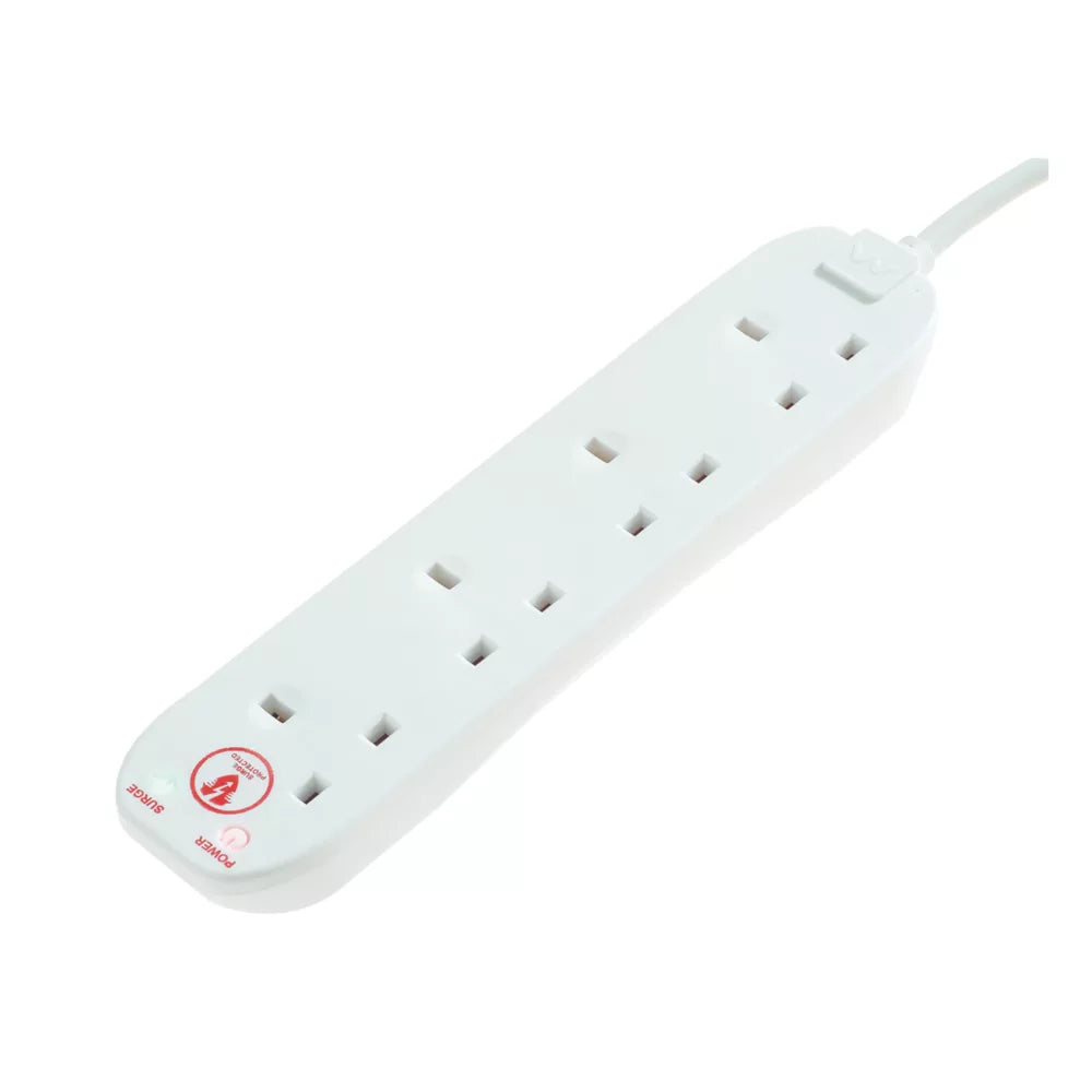 MASTERPLUG 13A 4-GANG UNSWITCHED SURGE-PROTECTED EXTENSION LEAD 2M