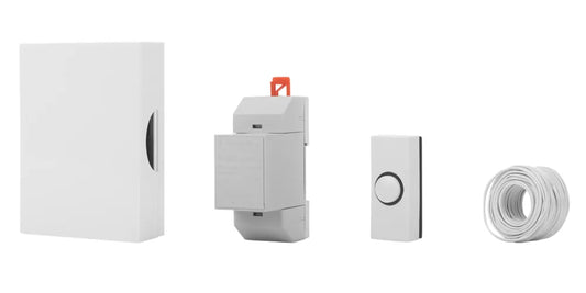 BYRON 720K WIRED WALL-MOUNTED DOORBELL KIT WITH TRANSFORMER WHITE