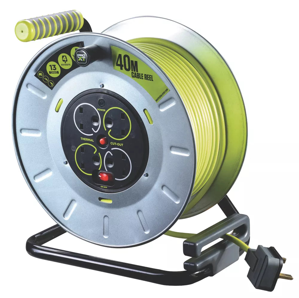 PRO XT OTLU40134SL-XD 13A 4-GANG 40M CABLE REEL 240V