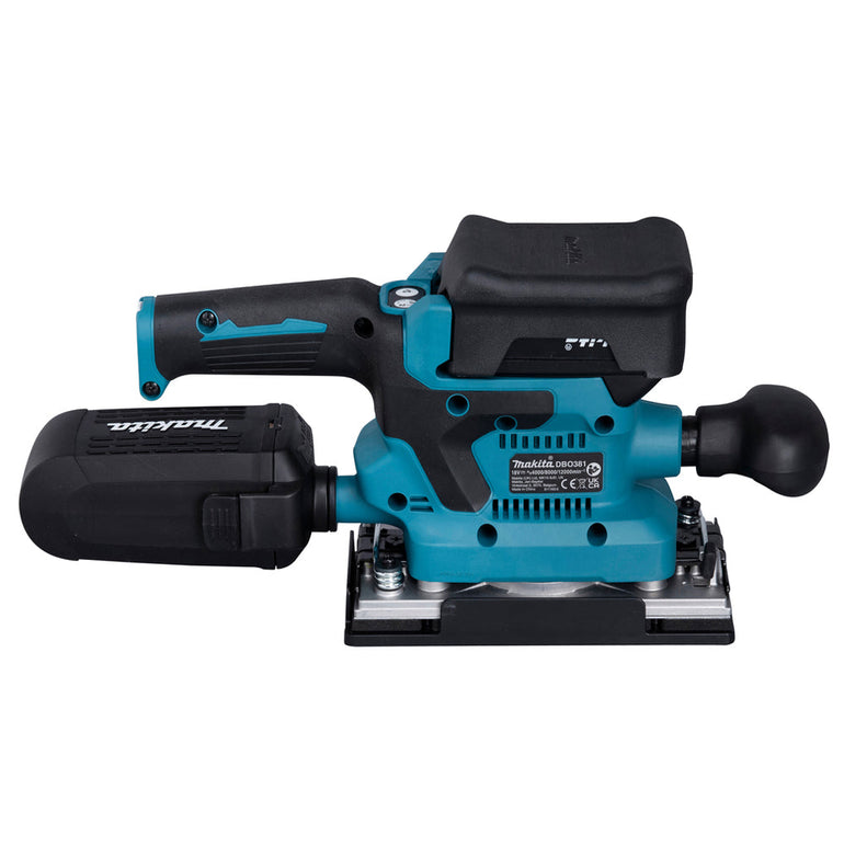 Makita DBO381ZU 18V Brushless Finishing Sander with 1 x 5.0Ah Battery Charger & Bag