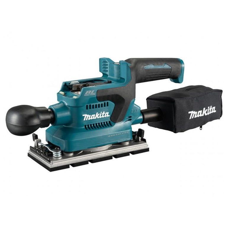 Makita DBO381ZU 18V Brushless Finishing Sander with 1 x 5.0Ah Battery Charger & Bag