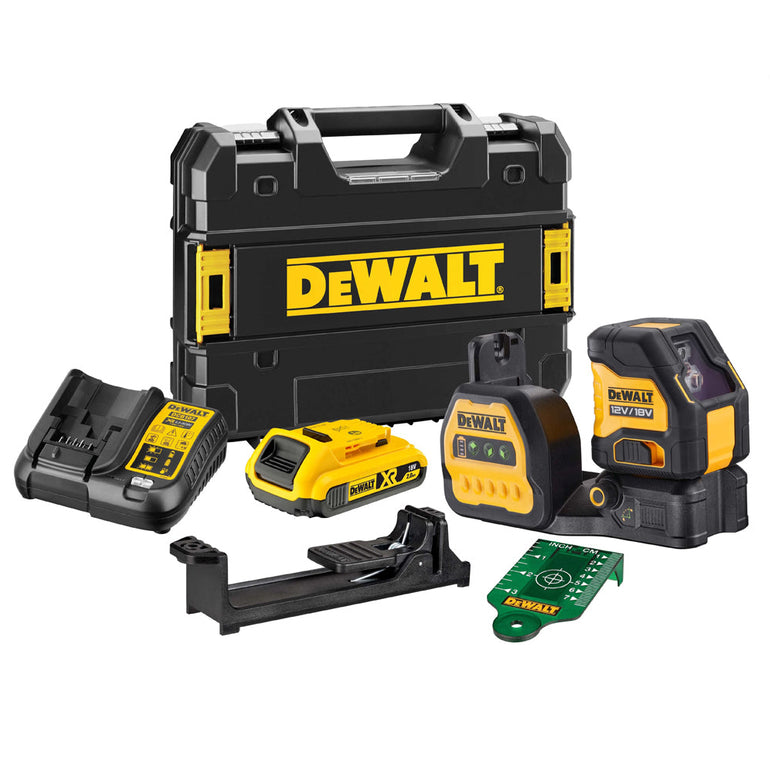 Dewalt DCE088D1G18 12/18V XR Self-Levelling Cross Line Green Beam Laser With 2.0Ah Battery