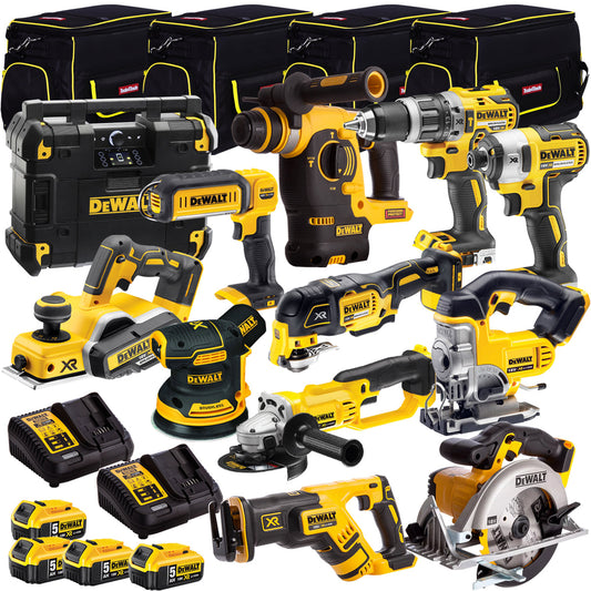 Dewalt 18V 12 Piece Power Tool Kit with 4 x 5.0Ah Batteries T4TKIT-8146