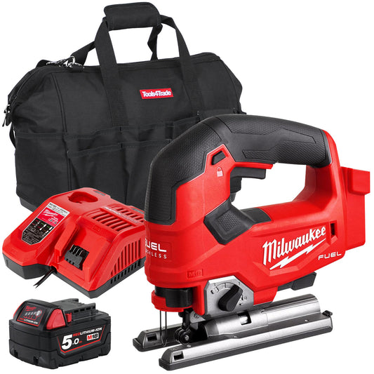 Milwaukee M18FJS-0 18V Brushless Jigsaw with 1 x 5.0Ah Battery & Charger & Bag