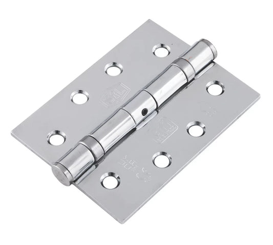 SMITH & LOCKE POLISHED CHROME GRADE 11 FIRE RATED BALL BEARING DOOR HINGES 102MM X 76MM 3 PACK