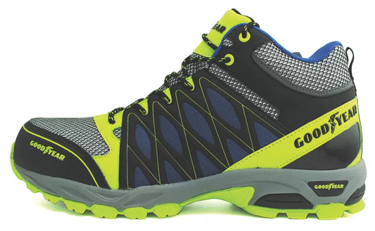 GOODYEAR GYBT1533 METAL FREE SAFETY TRAINER BOOTS BLACK / BLUE / YELLOW SIZE 9