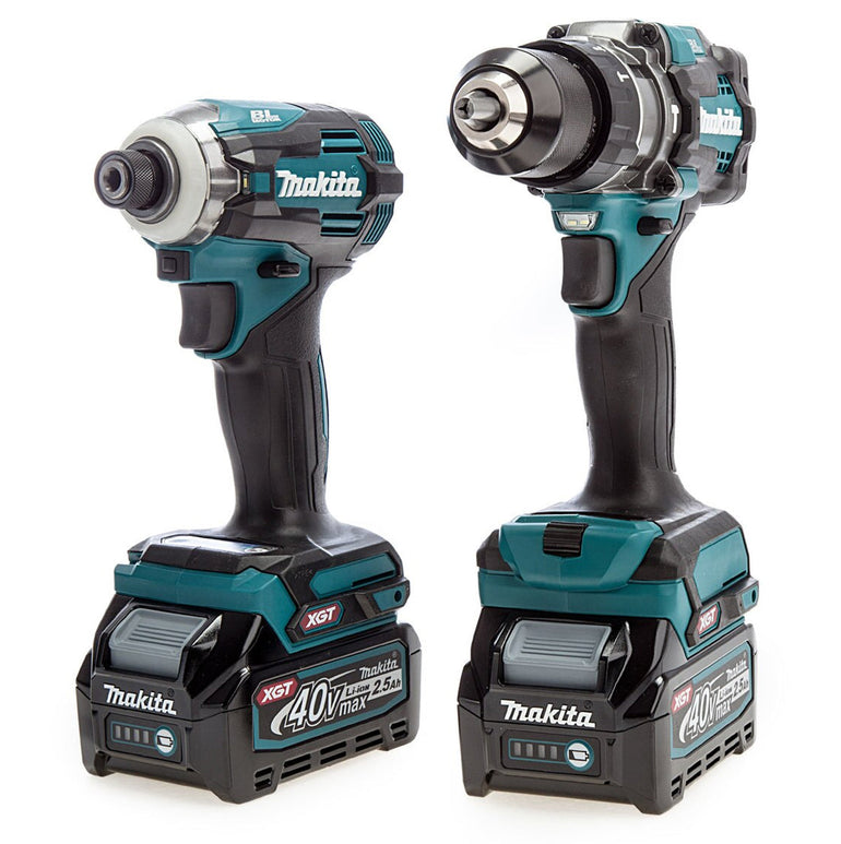 Makita DK0114G202 40VMax XGT Brushless Combi Drill & Impact Driver Combo Kit With 2 x 2.5Ah Batteries, Charger In Bag