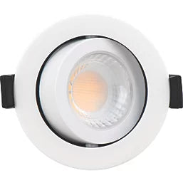 LUCECO FTYPE MK 2 ADJUSTABLE CYLINDER FIRE RATED LED DOWNLIGHT DIM TO WARM & CCT WHITE 4-6W 675/690LM