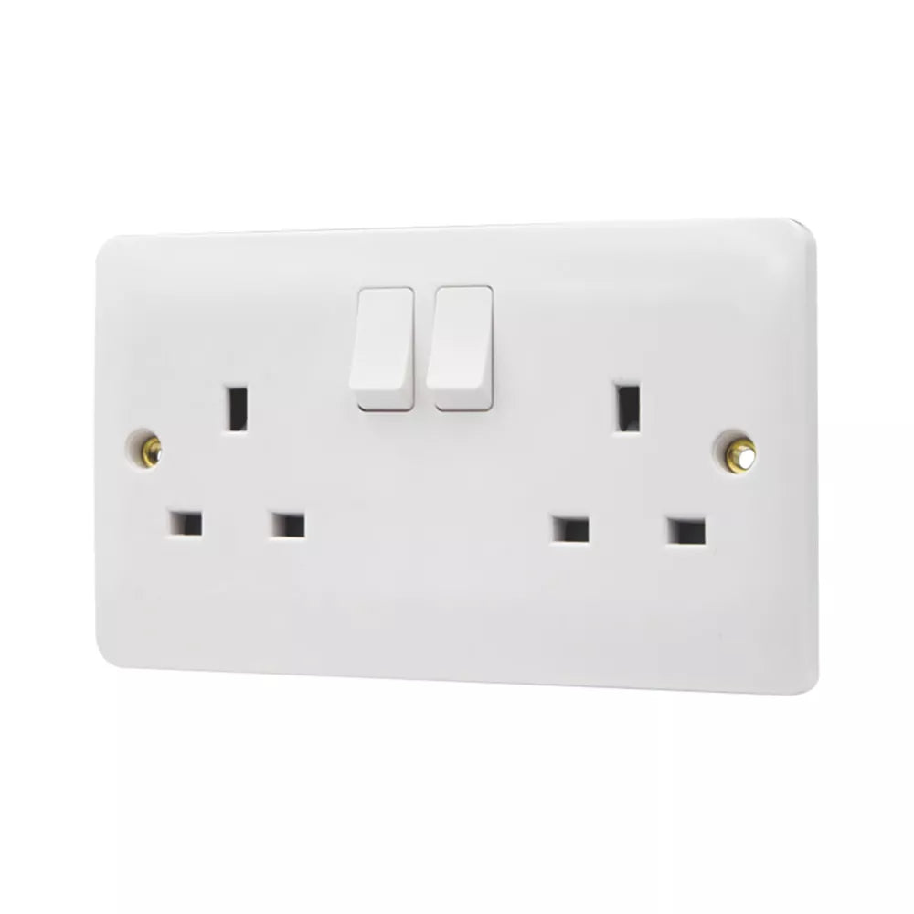 VIMARK PRO 13A 2-GANG SP SWITCHED PLUG SOCKET WHITE