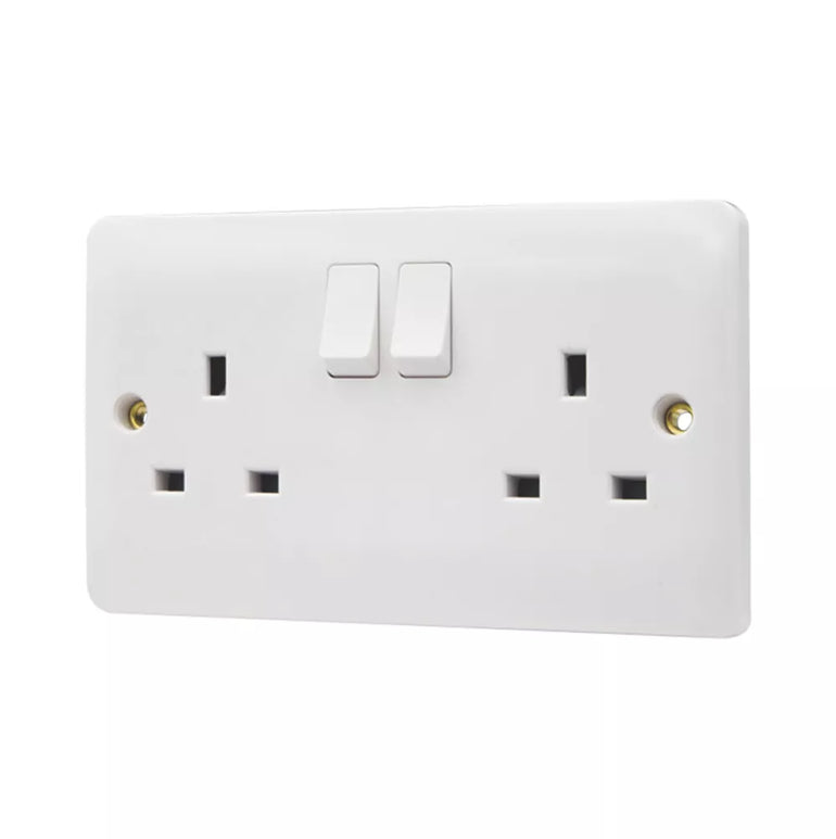 VIMARK PRO 13A 2-GANG SP SWITCHED PLUG SOCKET WHITE