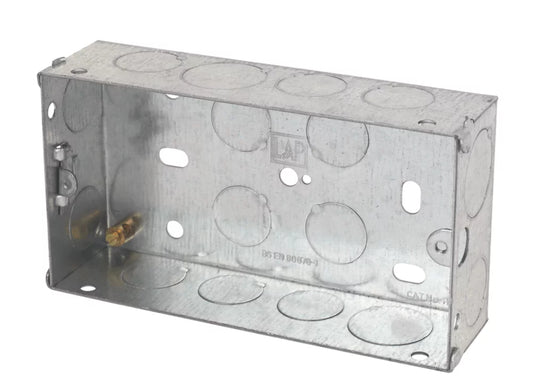 LAP 2-GANG GALVANISED STEEL INSTALLATION BOXES 35MM 10 PACK (88287)