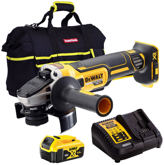 DeWalt DCG405N 18V Brushless 125mm Angle Grinder with 1 x 5.0Ah Battery & Charger in Bag