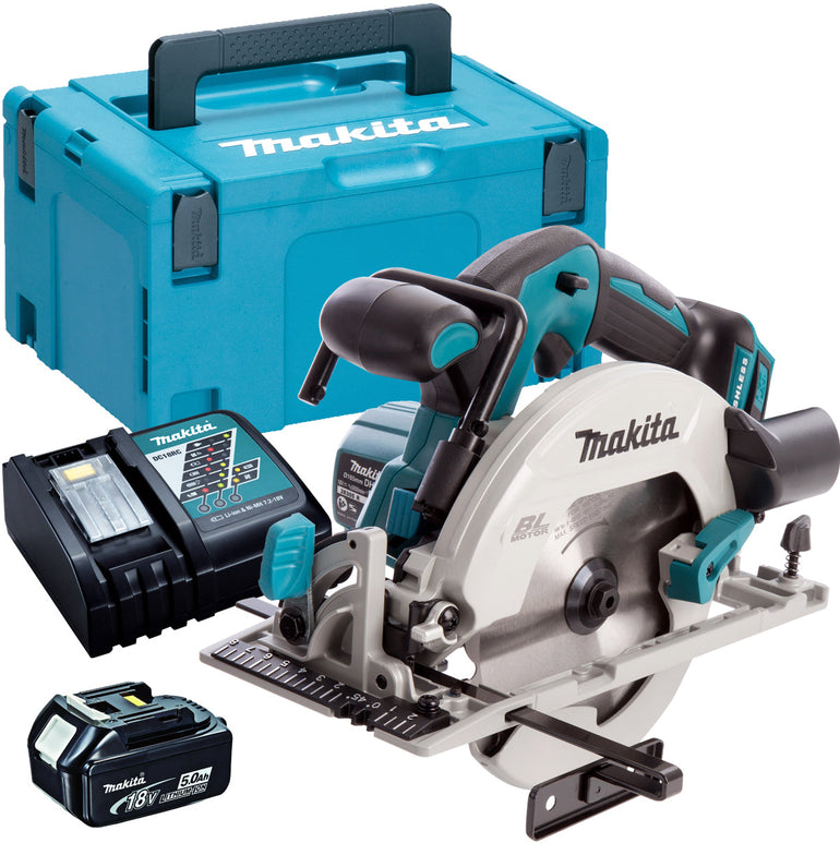 Makita DHS680Z 18V Brushless 165mm Circular Saw with 1 x 5.0Ah Battery & Charger in Case