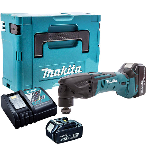 Makita DTM50Z 18V Oscillating Multi Tool Cutter with 2 x 5.0Ah Batteries & Charger in Case