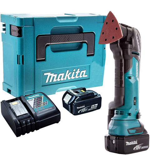 Makita DTM51Z 18V Oscillating Multi Tool Cutter with 2 x 5.0Ah Batteries & Charger in Case