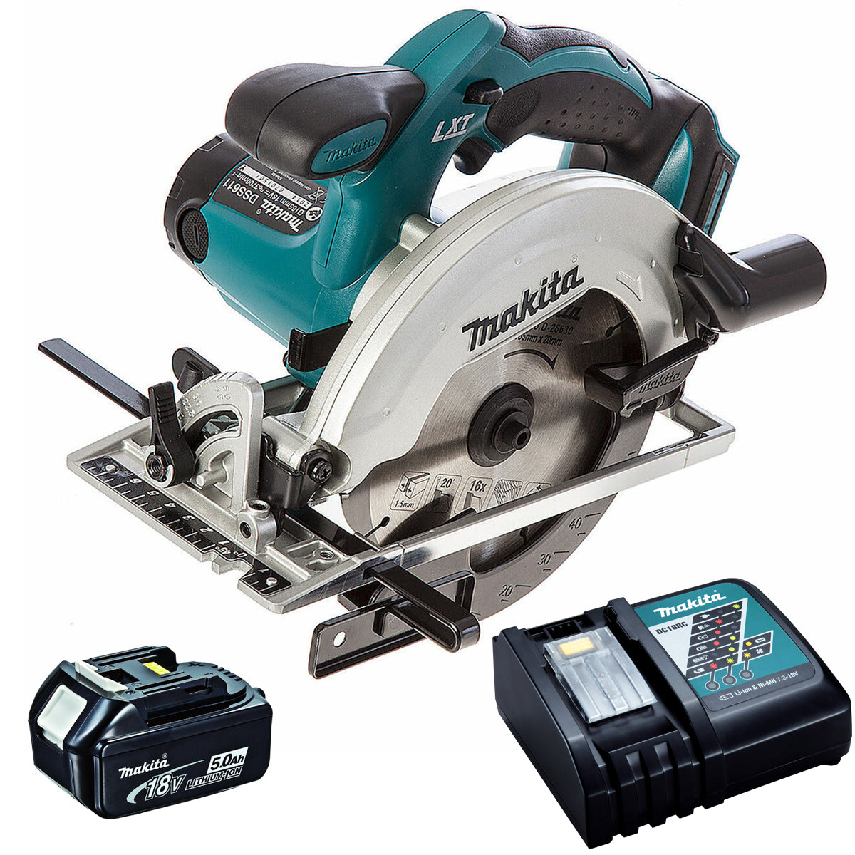 Makita DSS610Z 18V 165mm Circular Saw with 1 x 5.0Ah Battery & Charger