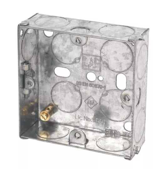 LAP 1-GANG GALVANISED STEEL INSTALLATION BOXES 25MM 10 PACK (92398)