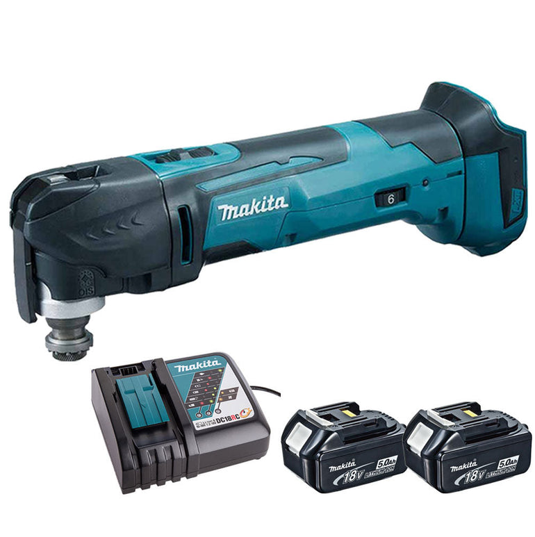 Makita DTM51Z 18V MultiTool Keyless Blade Change with 2 x 5.0Ah Batteries & Charger