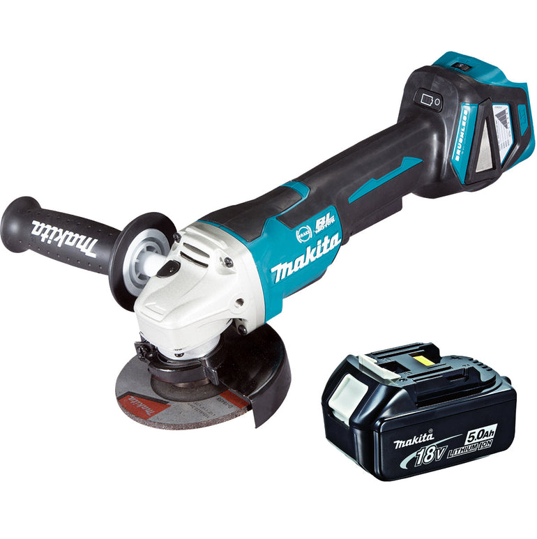 Makita DGA463 18V LXT 115mm Brushless Angle Grinder With 5.0Ah Battery