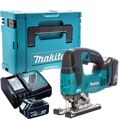 Makita DJV182Z 18V Brushless Jigsaw with 2 x 5.0Ah Batteries & Charger in Case