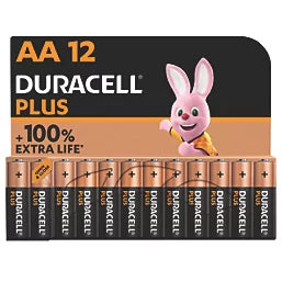 DURACELL PLUS AA ALKALINE BATTERIES 12 PACK