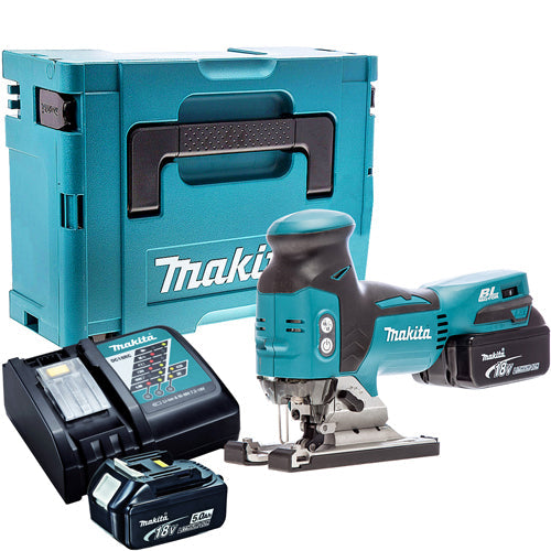 Makita DJV181Z 18V Brushless Jigsaw With 2 x 5.0Ah Batteries & Charger in Case