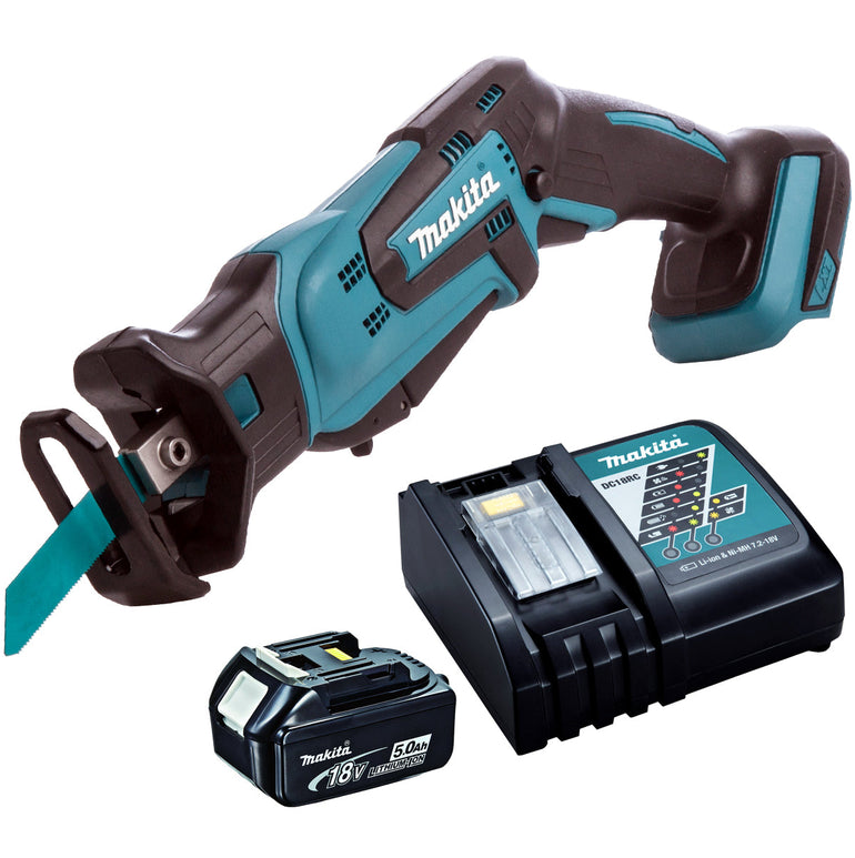 Makita DJR185Z 18V Mini Reciprocating Saw With 1 x 5.0Ah Battery & Charger