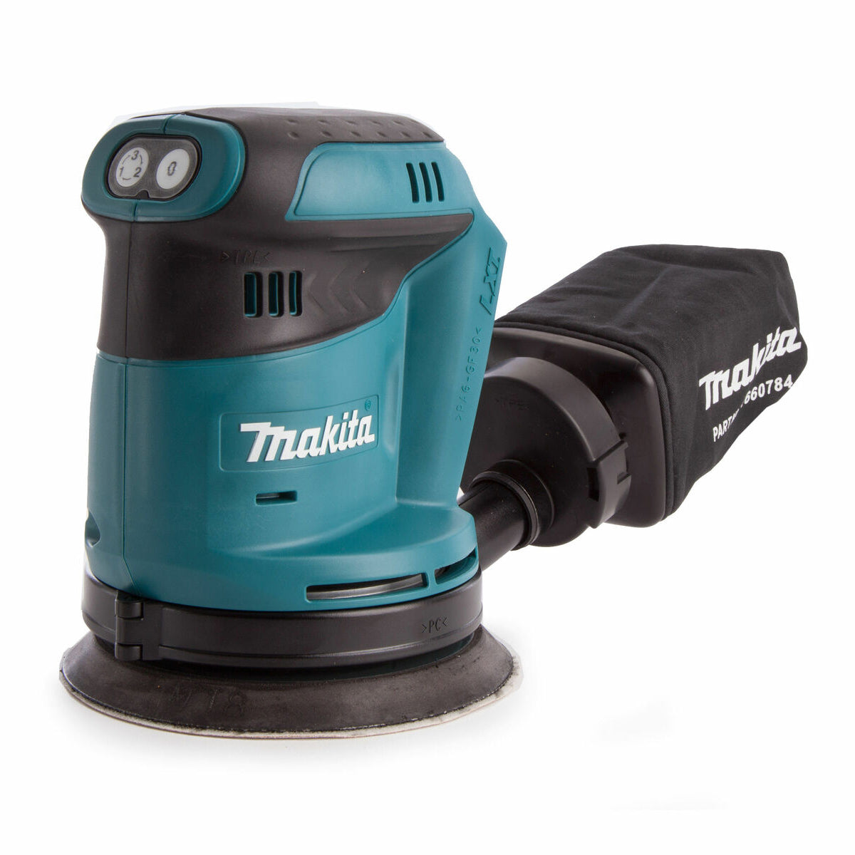 Makita DBO180Z 18V 125mm Orbital Sander With 2 x 5Ah Battery & Charger