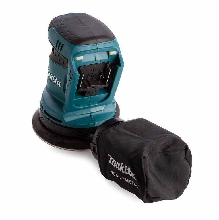 Makita DBO180Z 18V 125mm Random Orbital Sander with 2 x 5.0Ah Batteries