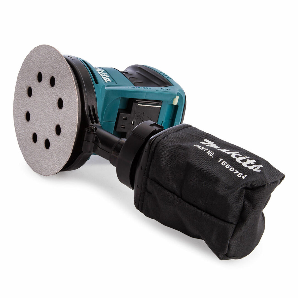 Makita DBO180Z 18V 125mm Random Orbital Sander with 2 x 5.0Ah Batteries