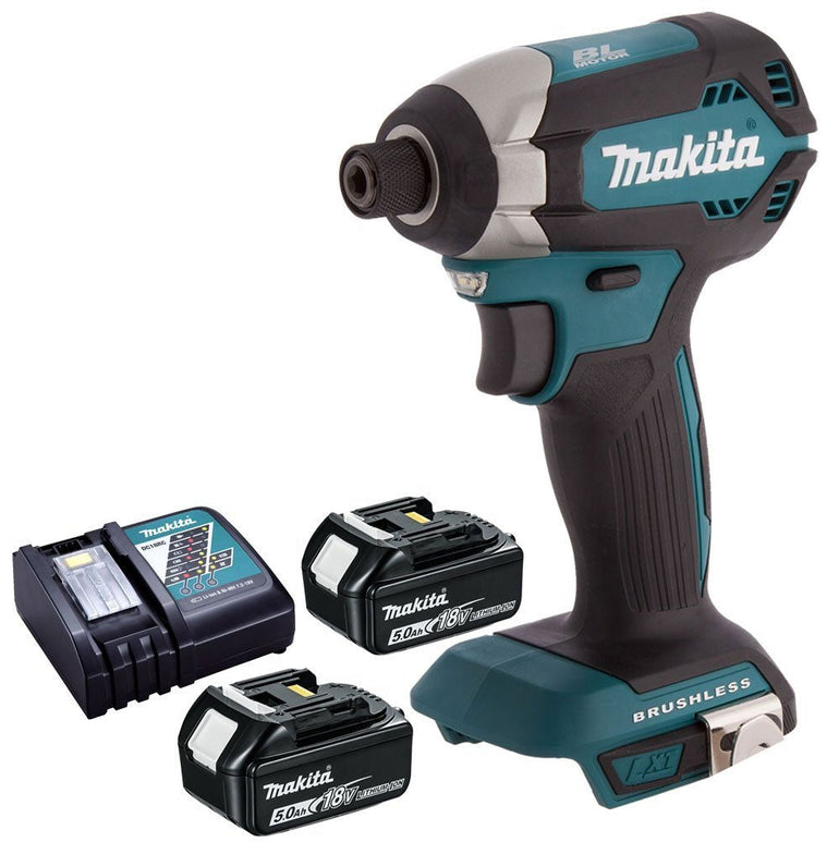 Makita DTD153Z 18V Brushless Impact Driver Body With 2 x 5.0Ah Battery & Charger