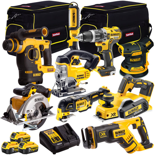 Dewalt 18V 9 Piece Power Tool Kit with 3 x 5.0Ah Batteries T4TKIT-9737