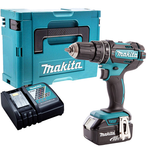 Makita DHP482Z 18V LXT Combi Drill with 1 x 5.0Ah Battery Charger & Type 3 Case