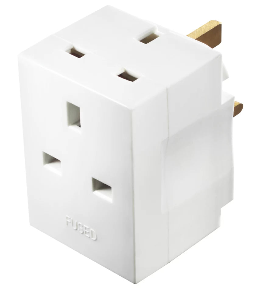 MASTERPLUG 13A FUSED 3-WAY PLUG ADAPTOR