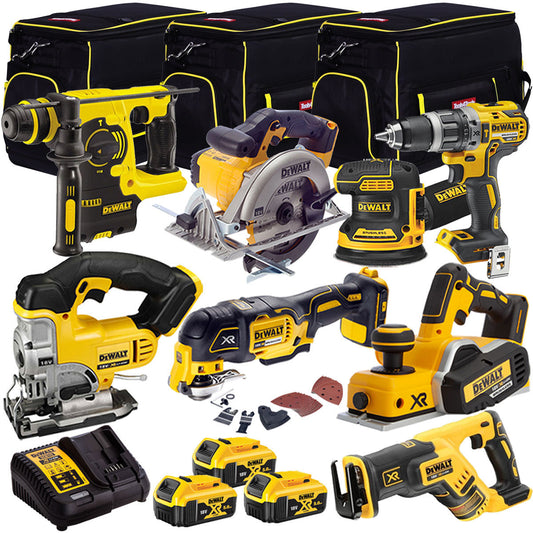 Dewalt 18V 8 Piece Power Tool Kit with 3 x 5.0Ah Batteries T4TKIT-9879