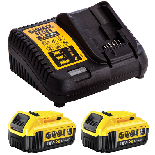 Dewalt DCB182 18V Li-ion 2 x 4.0Ah Batteries Twin Pack & Charger Kit