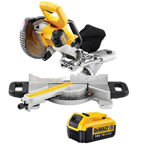 DeWalt DCS365N 18v 184mm XPS Slide Mitre Saw With 1 x 4.0Ah Battery