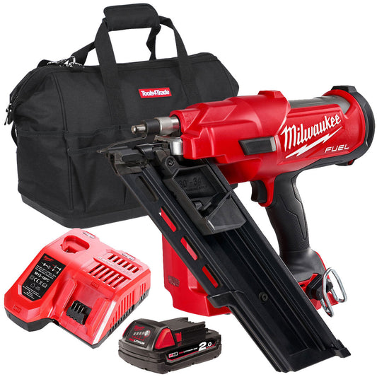 Milwaukee M18FFN-0C 18V Brushless First Fix Framing Nailer with 1 x 2.0Ah Batteries Charger & Bag