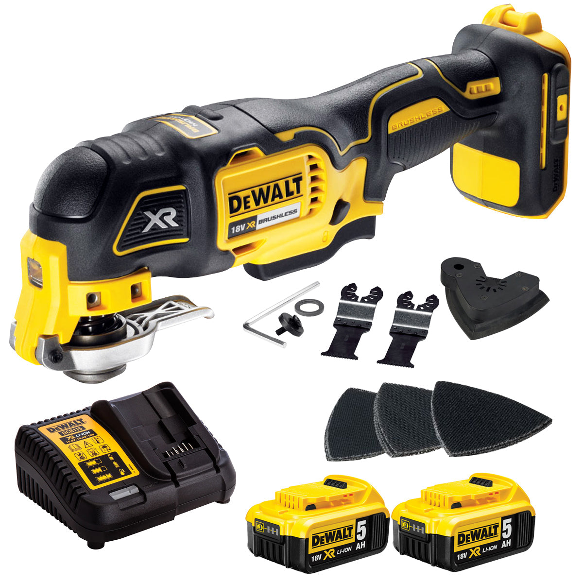 Dewalt DCS355N 18V Brushless Oscillating Multi-Tool With 2 x 5.0Ah Batteries & Charger