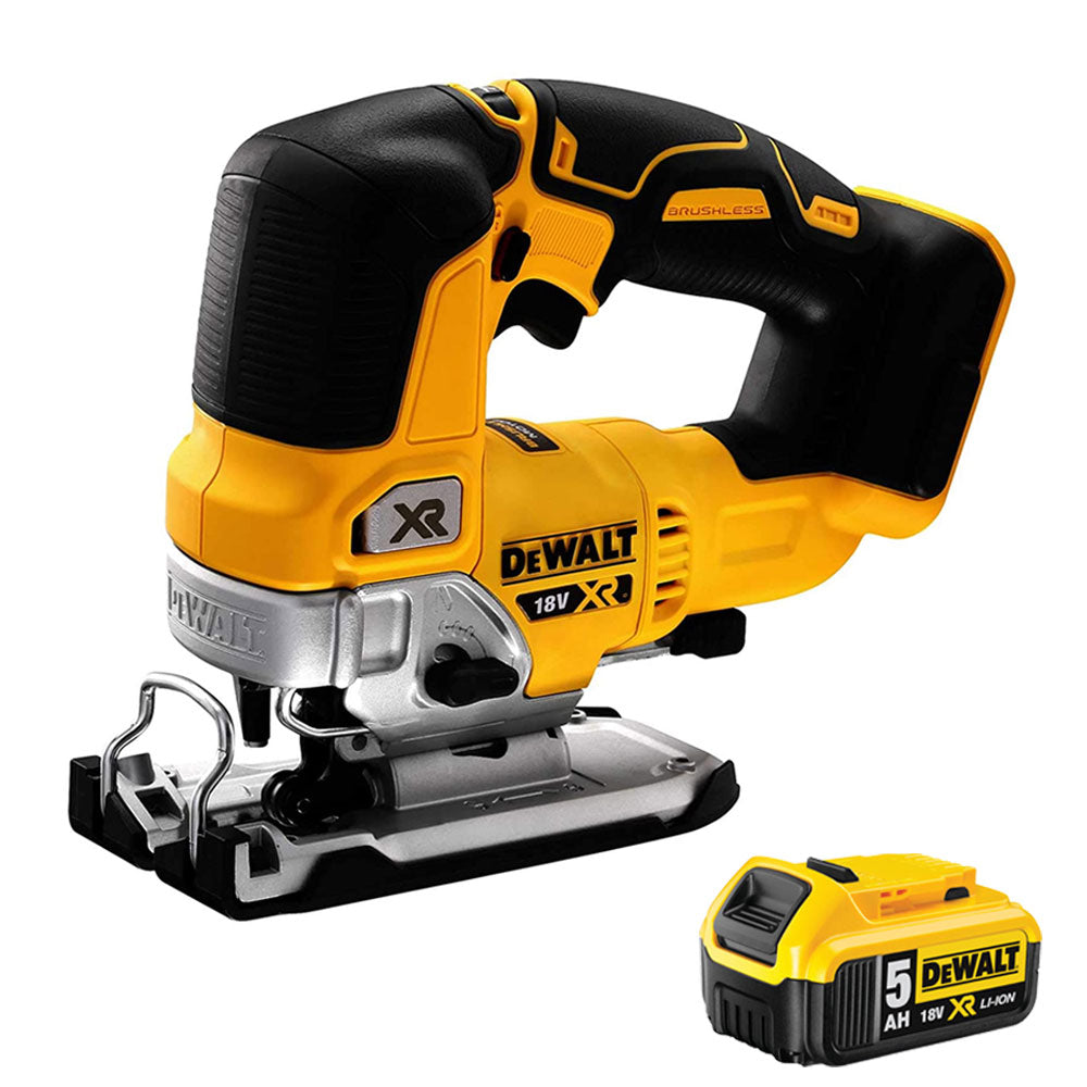 DeWalt DCS334N 18V Brushless Top Handle Jigsaw with 1 x 5.0Ah Battery