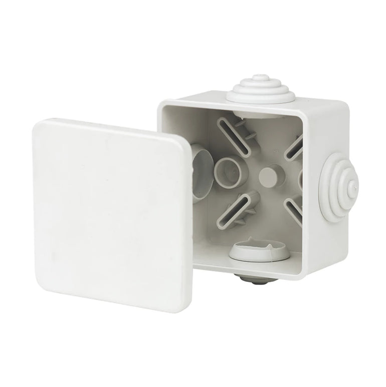 VIMARK 4-ENTRY SQUARE JUNCTION BOX WITH KNOCKOUTS 82MM X 52MM X 82MM