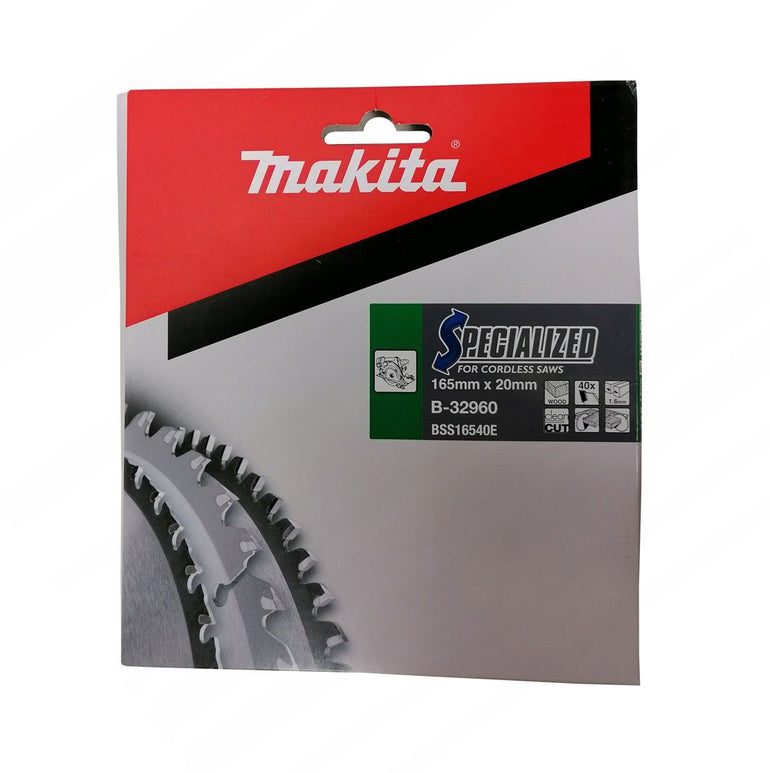 Makita 165mm 40T Wood Specialized Circular Saw Blade B-32960